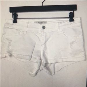 Abercrombie and Fitch low rise jean shorts (white)